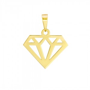 Zawieszka złota pr. 585 - geometryczny ażurowy brylant diament