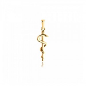 Zawieszka złota pr. 585 - laska eskulapa
