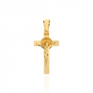 Zawieszka złota pr. 585 - krzyż św. Benedykta