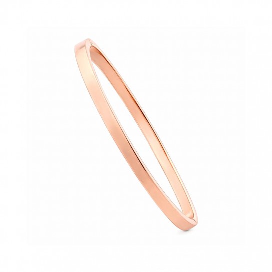 Sztywna owalna bransoleta ze stali rose gold – Klasyczny minimalizm (60 mm)