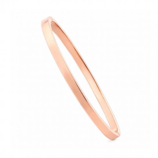 Sztywna owalna bransoleta ze stali rose gold – Klasyczny minimalizm (65 mm)